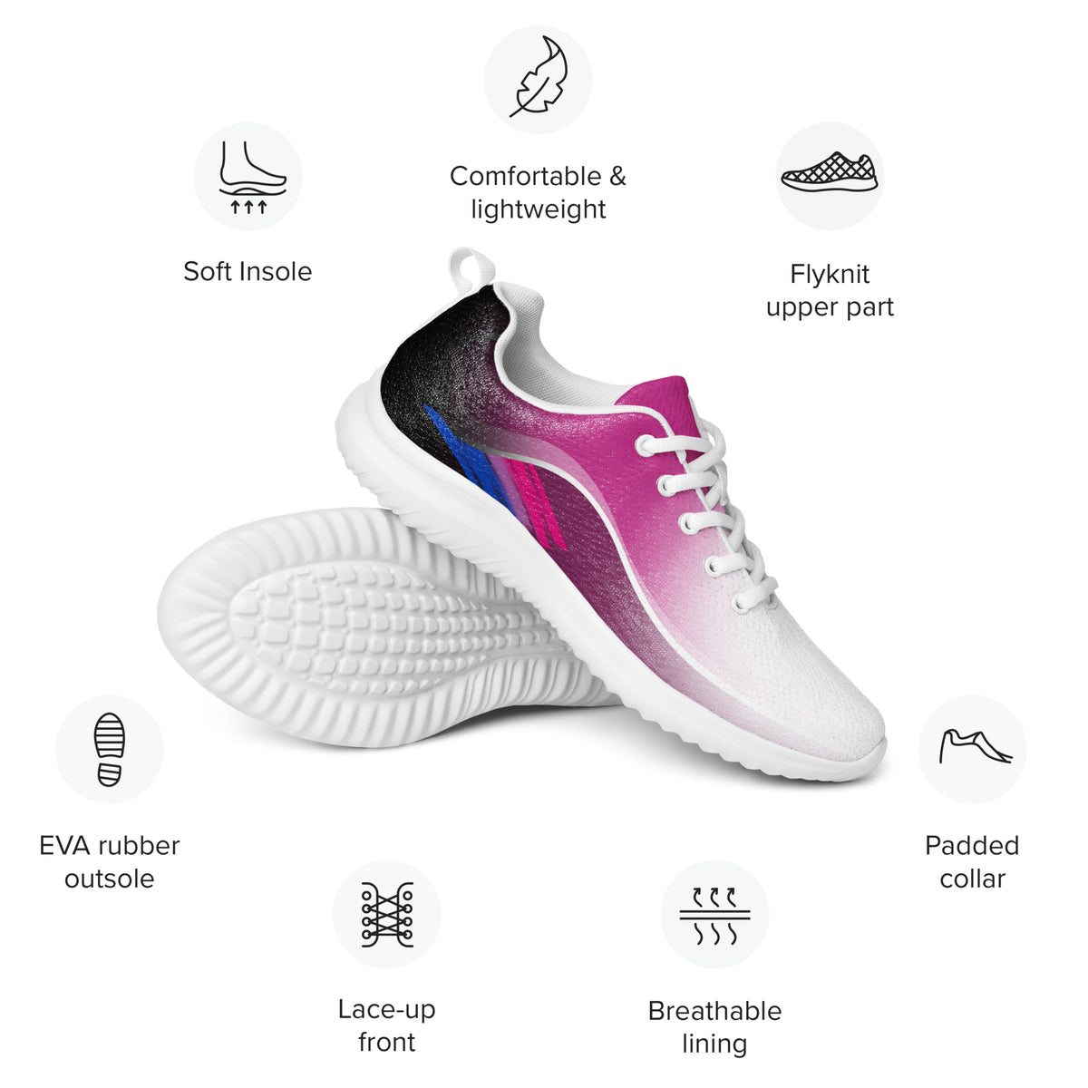 Indoor Exercise Shoes Pink Bisexual Performance – PRIDE7®