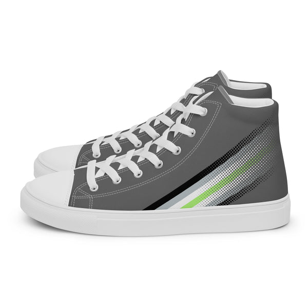 Agender Pride Colors Original Gray High Top Shoes - Women Sizes