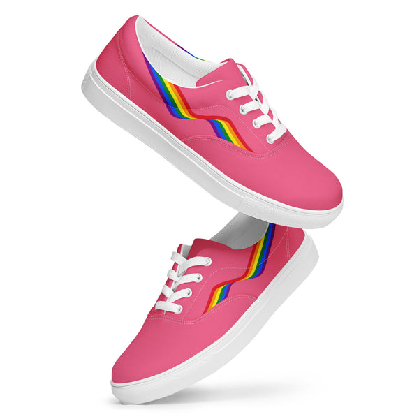 Original Gay Pride Colors Pink Lace-up Shoes - Women Sizes