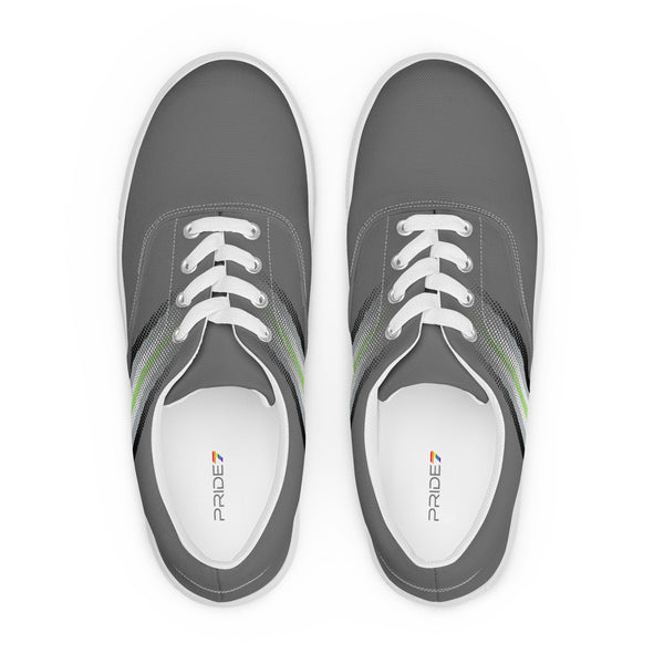 Agender Pride Colors Modern Gray Lace-up Shoes - Women Sizes