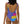 Load image into Gallery viewer, Blue one-piece swimsuit with vibrant pansexual pride flag graphics on front and back
