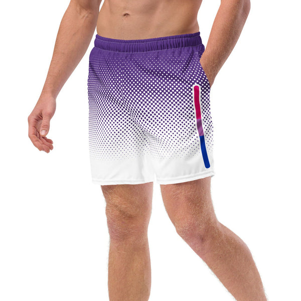 Bi pride swim trunks with bisexual flag colors – LGBTQ+ swimwear by PRIDE 7®