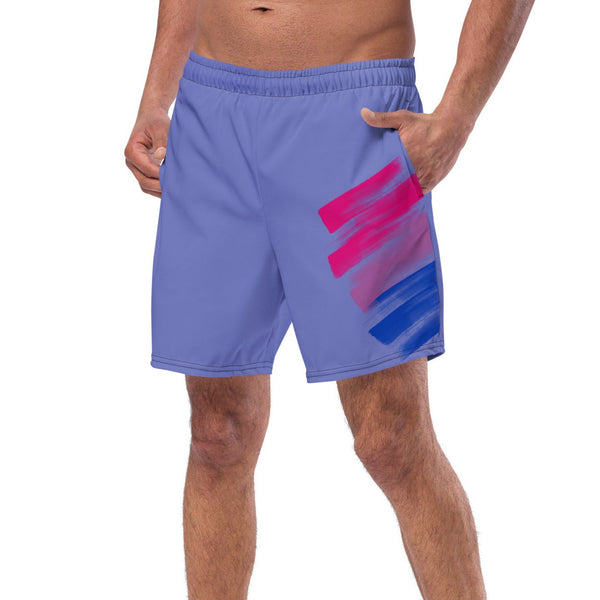 Men’s bisexual flag swimsuit with pink, purple, and blue design – PRIDE 7® LGBTQ+ swimwear