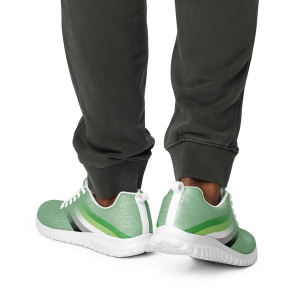 Aromantic Pride Colors Modern Green Athletic Shoes - Men Sizes