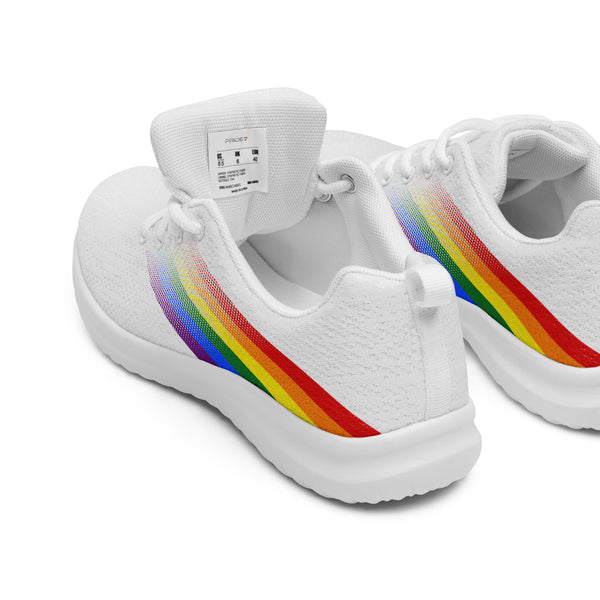 Gay Pride Colors Modern White Athletic Shoes - Men Sizes