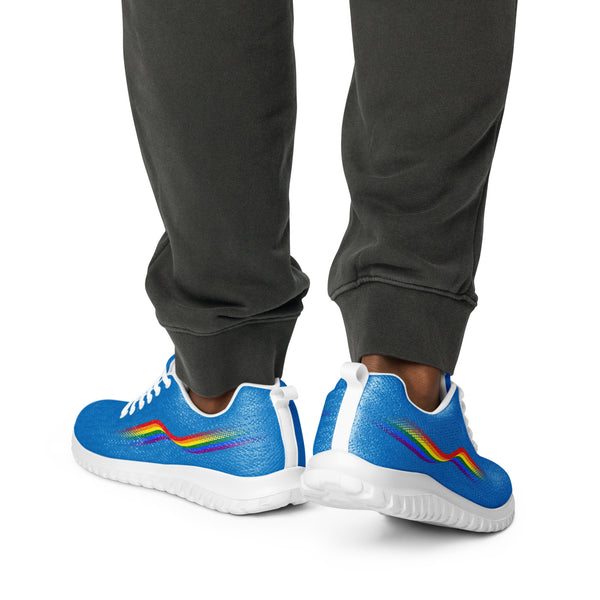 Original Gay Pride Colors Blue Athletic Shoes - Men Sizes