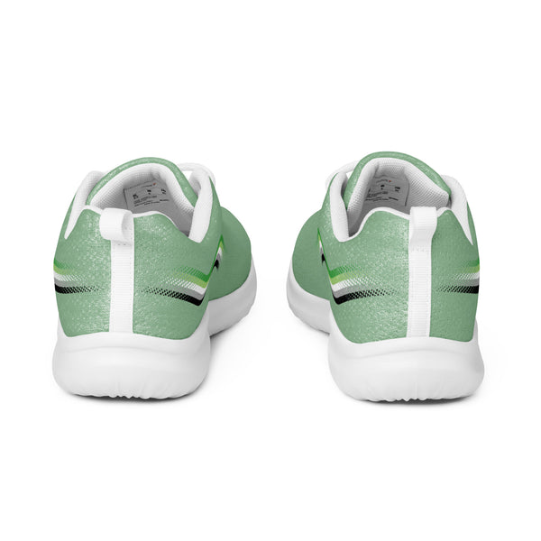 Original Aromantic Pride Colors Green Athletic Shoes - Men Sizes