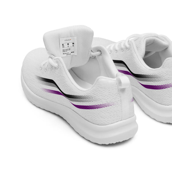 Original Asexual Pride Colors White Athletic Shoes - Men Sizes