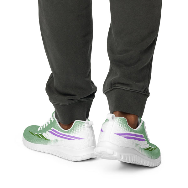 Genderqueer Pride Modern Green Athletic Shoes