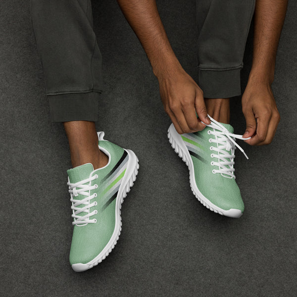 Agender Pride Colors Modern Green Athletic Shoes - Men Sizes