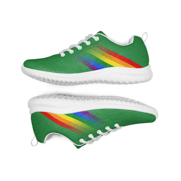 Gay Pride Colors Modern Green Athletic Shoes - Men Sizes