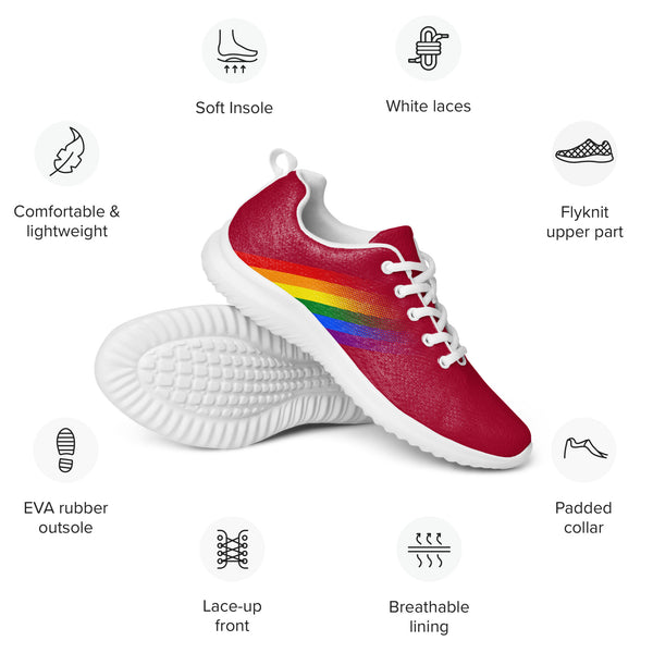 Gay Pride Colors Modern Red Athletic Shoes - Men Sizes