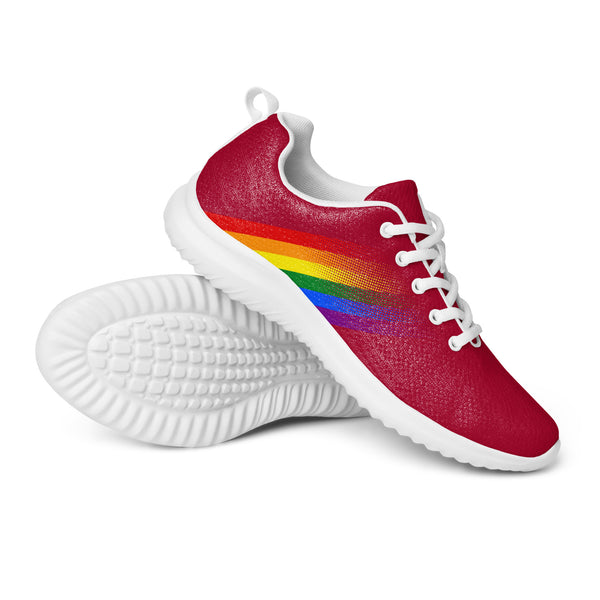 Gay Pride Colors Modern Red Athletic Shoes - Men Sizes