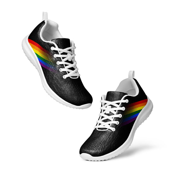 Gay Pride Colors Modern Black Athletic Shoes - Men Sizes