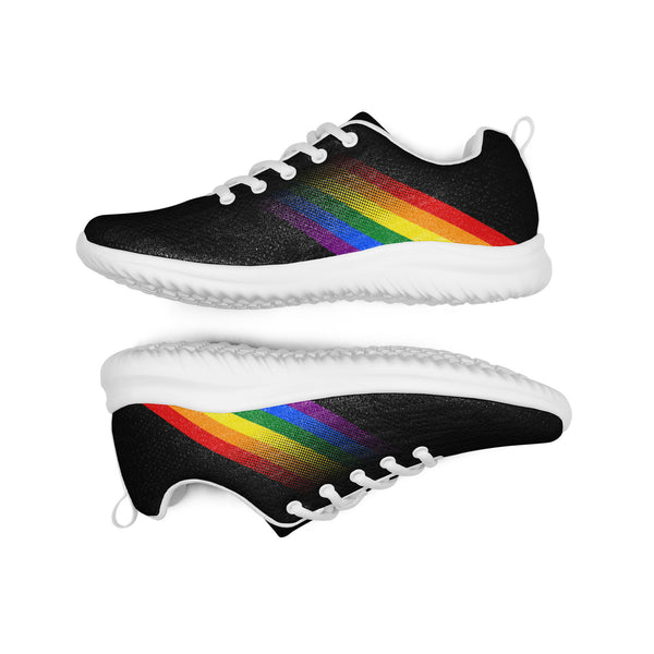Gay Pride Colors Modern Black Athletic Shoes - Men Sizes