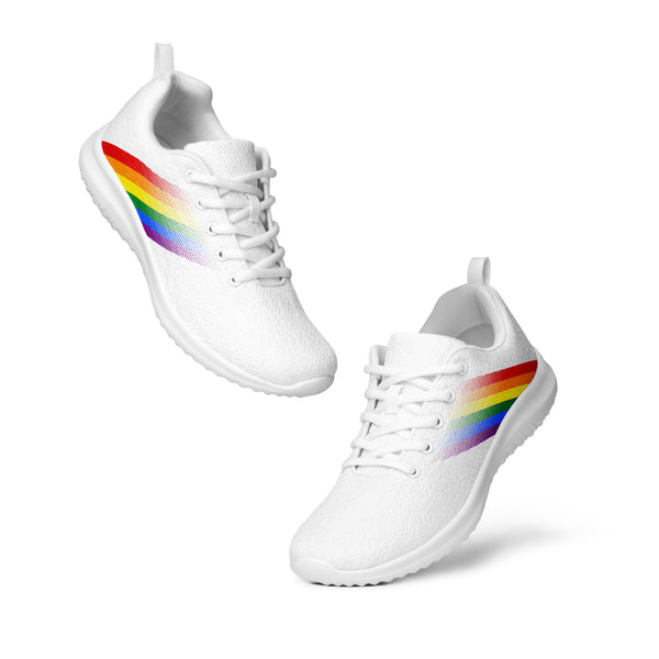 Gay Pride Colors Modern White Athletic Shoes - Men Sizes