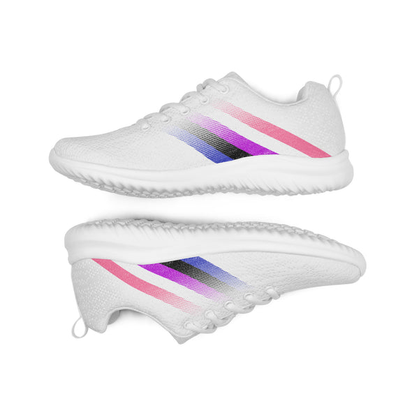 Genderfluid Pride Colors Modern White Athletic Shoes - Men Sizes