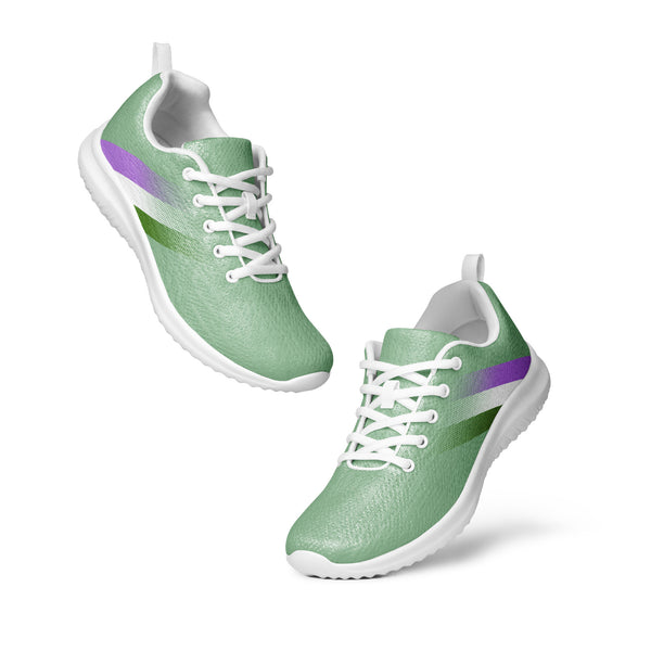 Genderqueer Pride Colors Modern Green Athletic Shoes - Men Sizes