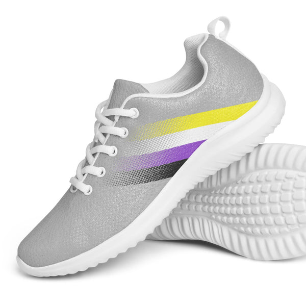 Non-Binary Pride Colors Modern Gray Athletic Shoes - Men Sizes