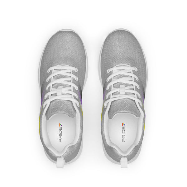 Non-Binary Pride Colors Modern Gray Athletic Shoes - Men Sizes