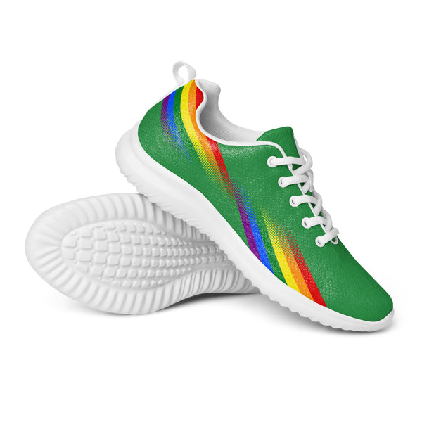 Modern Gay Pride Green Athletic Shoes - Men Sizes