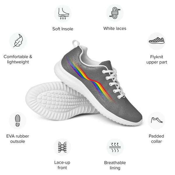 Original Gay Pride Colors Gray Athletic Shoes