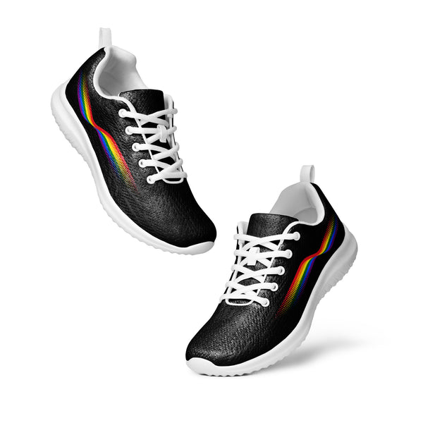 Original Gay Pride Colors Black Athletic Shoes - Men Sizes