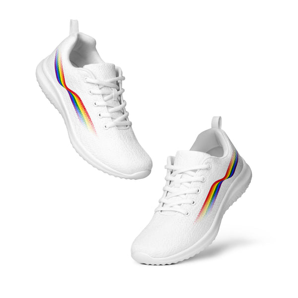 Original Gay Pride Colors White Athletic Shoes - Men Sizes