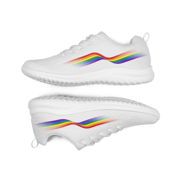 Original Gay Pride Colors White Athletic Shoes - Men Sizes
