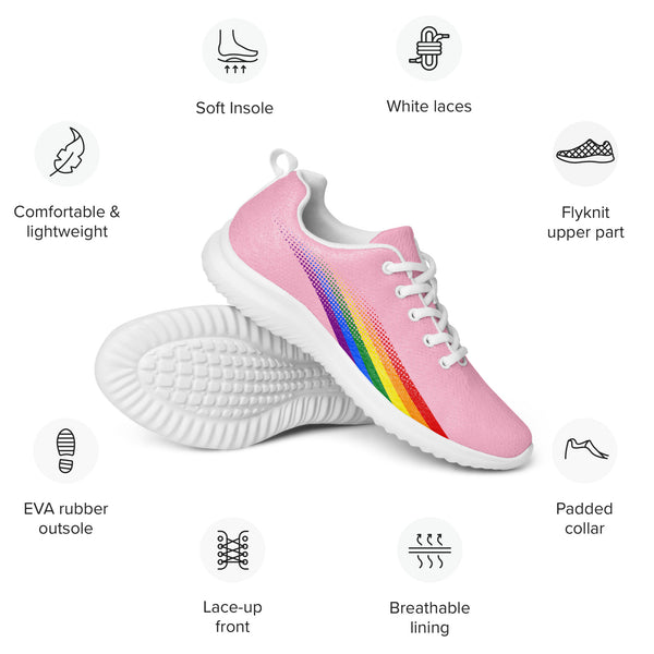 Gay Pride Colors Original Pink Athletic Shoes - Men Sizes