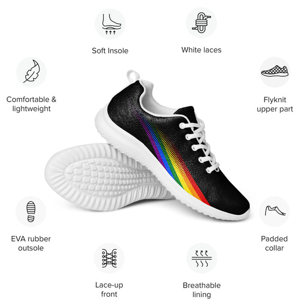 Gay Pride Colors Original Black Athletic Shoes - Men Sizes