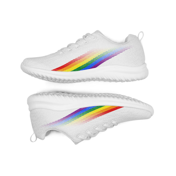 Gay Pride Colors Original White Athletic Shoes - Men Sizes