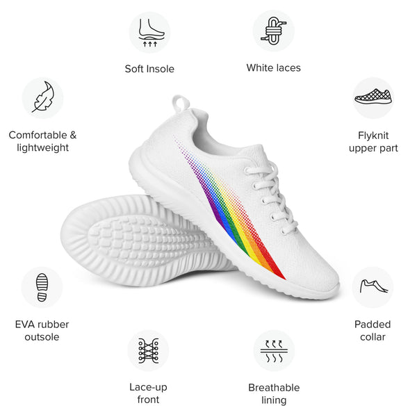 Gay Pride Colors Original White Athletic Shoes