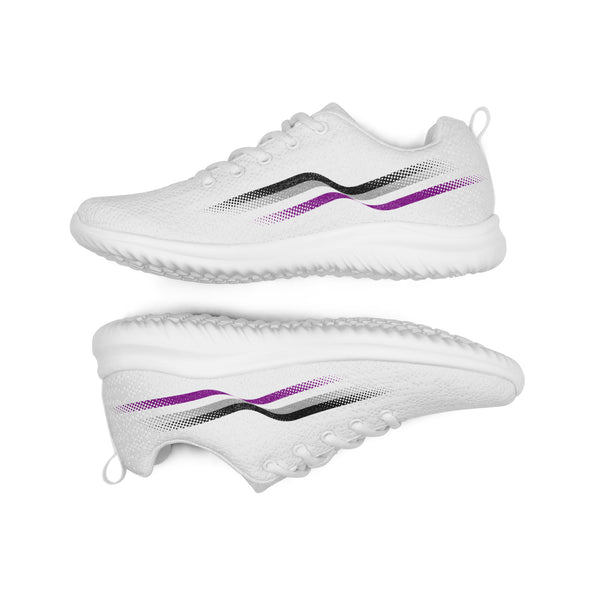 Original Asexual Pride Colors White Athletic Shoes - Men Sizes