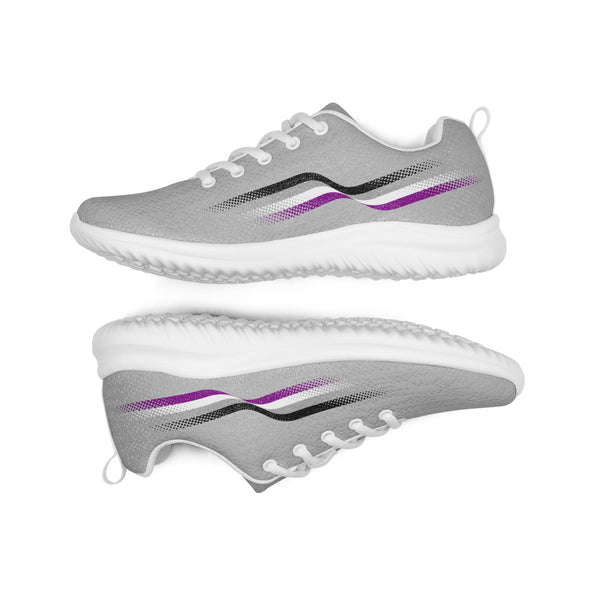 Original Asexual Pride Colors Gray Athletic Shoes - Men Sizes