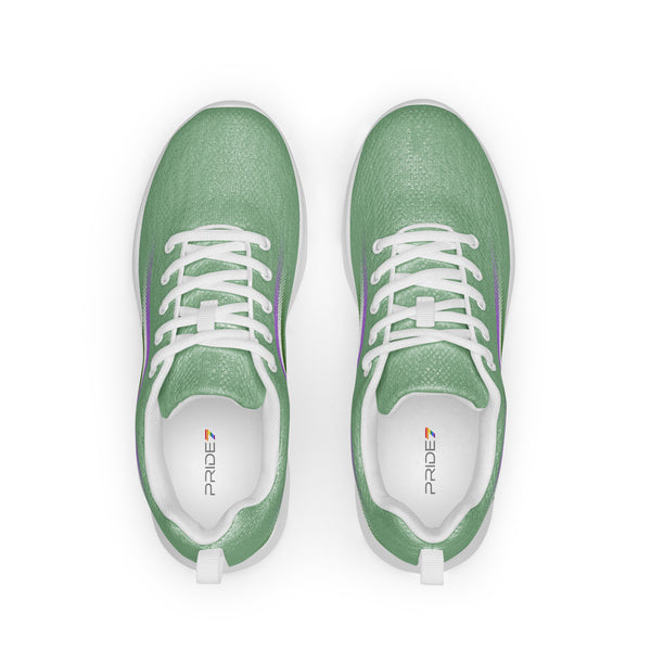 Original Genderqueer Pride Colors Green Athletic Shoes - Men Sizes
