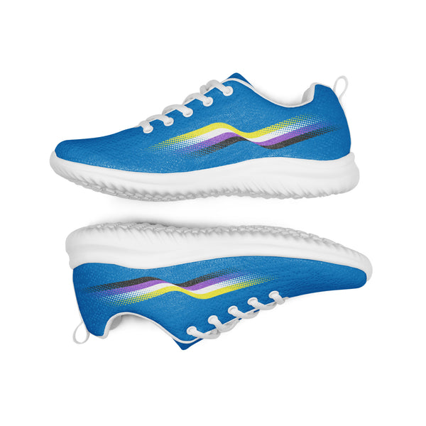 Original Non-Binary Pride Colors Blue Athletic Shoes - Men Sizes