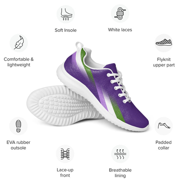 Modern Genderqueer Pride Purple Athletic Shoes
