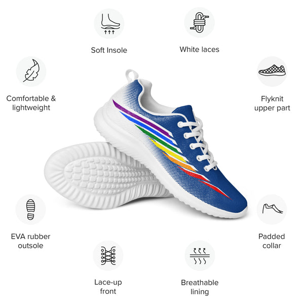 Gay Pride Modern Blue Athletic Shoes