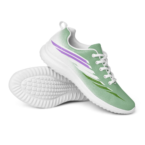 Genderqueer Pride Modern Green Athletic Shoes