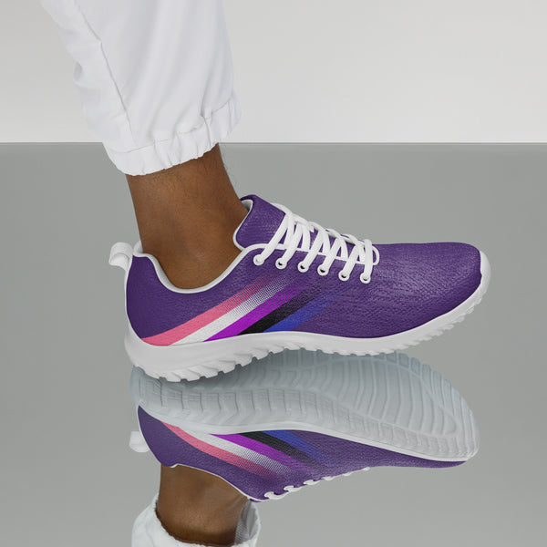 Genderfluid Pride Colors Modern Purple Athletic Shoes - Men Sizes