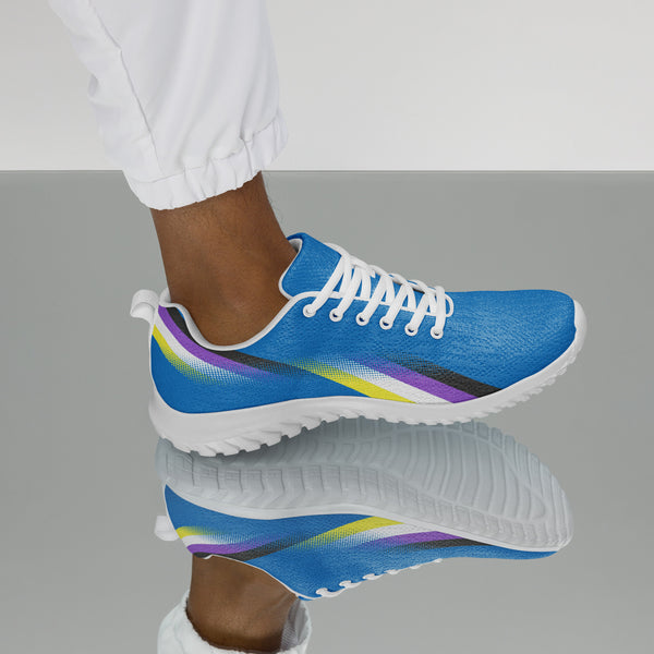 Modern Non-Binary Pride Blue Athletic Shoes