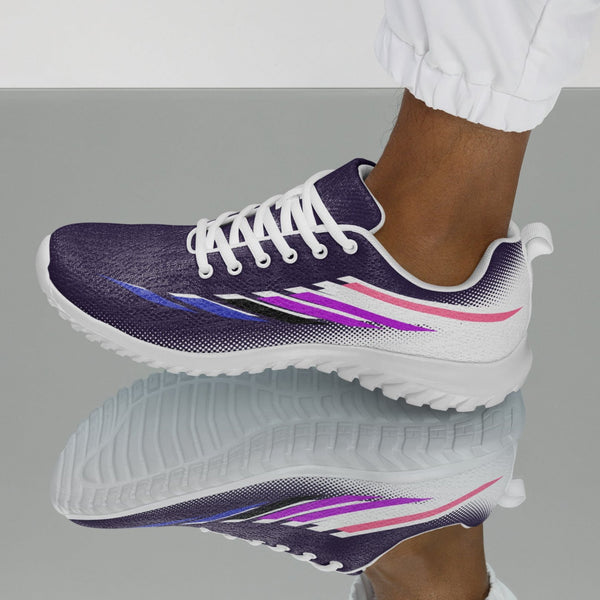 Genderfluid Pride Modern Navy Athletic Shoes