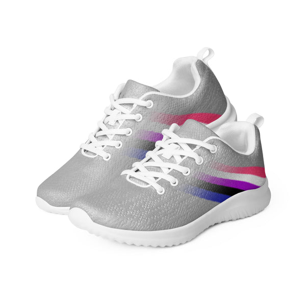 Genderfluid Pride Colors Modern Gray Athletic Shoes - Men Sizes