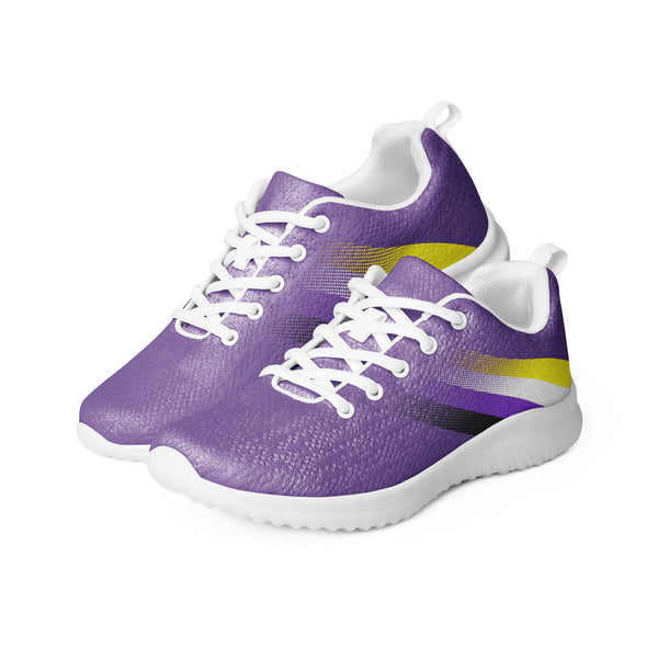 Non-Binary Pride Colors Modern Purple Athletic Shoes - Men Sizes