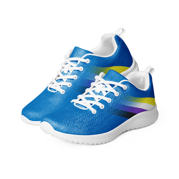 Non-Binary Pride Colors Modern Blue Athletic Shoes - Men Sizes