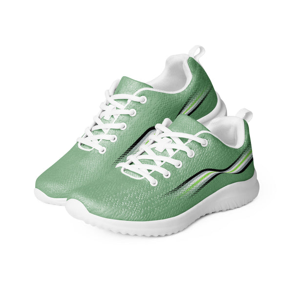 Original Agender Pride Colors Green Athletic Shoes - Men Sizes