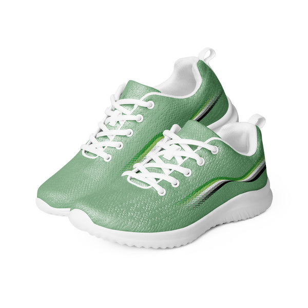 Original Aromantic Pride Colors Green Athletic Shoes - Men Sizes