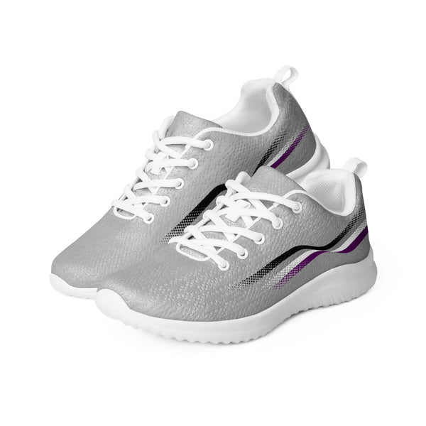 Original Asexual Pride Colors Gray Athletic Shoes - Men Sizes