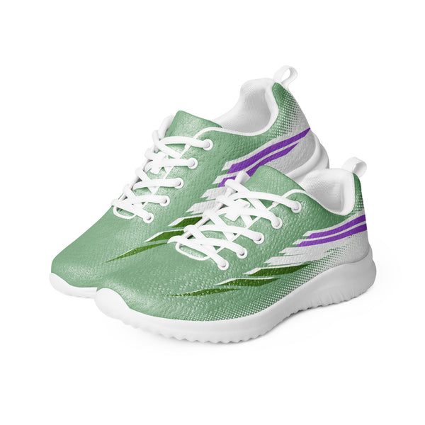 Genderqueer Pride Modern Green Athletic Shoes